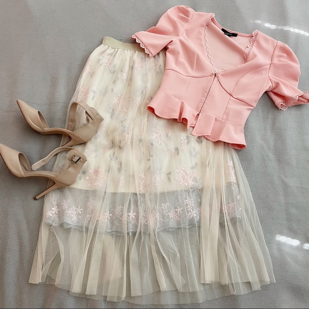 Gorgeous Tulle Floral Maxi Skirt